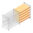 Grootvakstelling AR 2000x2010x1200 mm (hxbxd) 5 niveaus verzinkt aanbouwsectie met voorgemonteerde frames