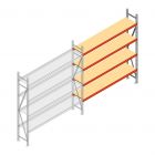 Grootvakstelling AR 2500x2250x500 mm (hxbxd) 4 niveaus verzinkt aanbouwsectie