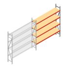 Grootvakstelling AR 2500x2010x500 mm (hxbxd) 4 niveaus verzinkt aanbouwsectie