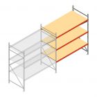 Grootvakstelling AR 2500x2250x1000 mm (hxbxd) 3 niveaus verzinkt aanbouwsectie met voorgemonteerde frames