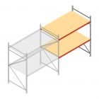 Grootvakstelling AR 2500x2250x1200 mm (hxbxd) 2 niveaus verzinkt aanbouwsectie met voorgemonteerde frames