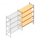 Grootvakstelling AR 3000x2010x800 mm (hxbxd) 4 niveaus verzinkt aanbouwsectie met voorgemonteerde frames
