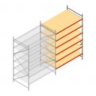 Grootvakstelling AR 3000x2010x1200 mm (hxbxd) 6 niveaus verzinkt aanbouwsectie met voorgemonteerde frames