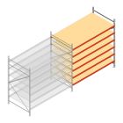 Grootvakstelling AR 2250x2700x1200 mm (hxbxd) 6 niveaus verzinkt aanbouwsectie