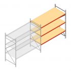 Grootvakstelling AR 2500x2700x1000 mm (hxbxd) 3 niveaus verzinkt aanbouwsectie