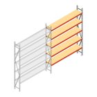 Grootvakstelling AR 3000x2700x500 mm (hxbxd) 5 niveaus verzinkt aanbouwsectie
