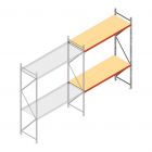 Grootvakstelling AR 3000x2700x800 mm (hxbxd) 2 niveaus verzinkt aanbouwsectie met voorgemonteerde frames