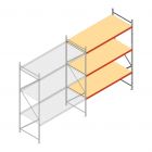 Grootvakstelling AR 3000x2700x1000 mm (hxbxd) 3 niveaus verzinkt aanbouwsectie met voorgemonteerde frames