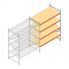 Grootvakstelling AR 3000x2700x1200 mm (hxbxd) 4 niveaus verzinkt aanbouwsectie