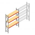Grootvakstelling AR 2250x1610x400 mm (hxbxd) 3 niveaus verzinkt beginsectie met voorgemonteerde frames