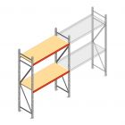 Grootvakstelling AR 2250x1610x600 mm (hxbxd) 2 niveaus verzinkt beginsectie met voorgemonteerde frames