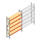 Grootvakstelling AR 2500x1610x400 mm (hxbxd) 5 niveaus verzinkt beginsectie