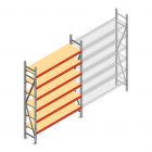 Grootvakstelling AR 2500x1610x500 mm (hxbxd) 6 niveaus verzinkt beginsectie met voorgemonteerde frames