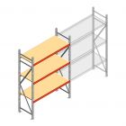 Grootvakstelling AR 2500x1850x600 mm (hxbxd) 3 niveaus verzinkt beginsectie met voorgemonteerde frames