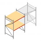 Grootvakstelling AR 2500x1610x1200 mm (hxbxd) 2 niveaus verzinkt beginsectie met voorgemonteerde frames