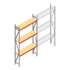 Grootvakstelling AR 3000x1610x500 mm (hxbxd) 3 niveaus verzinkt beginsectie met voorgemonteerde frames