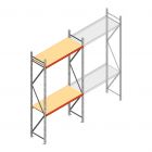 Grootvakstelling AR 3000x1850x600 mm (hxbxd) 2 niveaus verzinkt beginsectie met voorgemonteerde frames