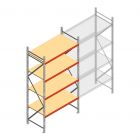 Grootvakstelling AR 3000x1850x800 mm (hxbxd) 4 niveaus verzinkt beginsectie met voorgemonteerde frames