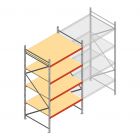 Grootvakstelling AR 3000x1850x1200 mm (hxbxd) 4 niveaus verzinkt beginsectie met voorgemonteerde frames
