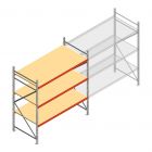 Grootvakstelling AR 2250x2250x1000 mm (hxbxd) 3 niveaus verzinkt beginsectie met voorgemonteerde frames