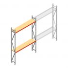 Grootvakstelling AR 3000x2010x500 mm (hxbxd) 2 niveaus verzinkt beginsectie met voorgemonteerde frames