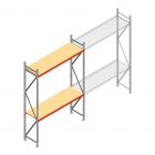 Grootvakstelling AR 3000x2010x600 mm (hxbxd) 2 niveaus verzinkt beginsectie met voorgemonteerde frames