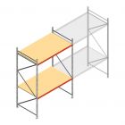Grootvakstelling AR 3000x2010x1200 mm (hxbxd) 2 niveaus verzinkt beginsectie met voorgemonteerde frames