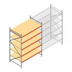 Grootvakstelling AR 3000x2010x1200 mm (hxbxd) 5 niveaus verzinkt beginsectie met voorgemonteerde frames