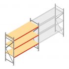 Grootvakstelling AR 2250x2700x900 mm (hxbxd) 3 niveaus verzinkt beginsectie
