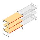 Grootvakstelling AR 2000x2700x1000 mm (hxbxd) 3 niveaus verzinkt beginsectie met voorgemonteerde frames