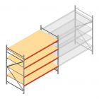 Grootvakstelling AR 2000x2700x1200 mm (hxbxd) 4 niveaus verzinkt beginsectie met voorgemonteerde frames