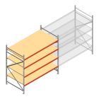 Grootvakstelling AR 2000x2700x1200 mm (hxbxd) 4 niveaus verzinkt beginsectie met voorgemonteerde frames