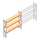 Grootvakstelling AR 2500x2700x400 mm (hxbxd) 3 niveaus verzinkt beginsectie
