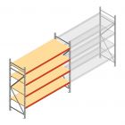 Grootvakstelling AR 2500x2700x900 mm (hxbxd) 4 niveaus verzinkt beginsectie