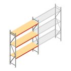 Grootvakstelling AR 3000x2700x600 mm (hxbxd) 3 niveaus verzinkt beginsectie
