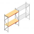 Grootvakstelling AR 3000x2700x800 mm (hxbxd) 2 niveaus verzinkt beginsectie met voorgemonteerde frames