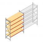 Grootvakstelling AR 3000x2700x900 mm (hxbxd) 5 niveaus verzinkt beginsectie met voorgemonteerde frames