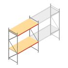 Grootvakstelling AR 3000x2700x1000 mm (hxbxd) 2 niveaus verzinkt beginsectie met voorgemonteerde frames