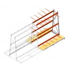 Stelling voor verticale opslag AR dubbelzijdig 2000x1850x1700 mm (hxbxd) 3 niveaus aanbouwsectie