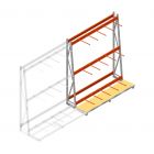 Stelling voor verticale opslag AR enkelzijdig 2500x1850x900 mm (hxbxd) 3 niveaus aanbouwsectie
