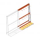 Stelling voor verticale opslag AR enkelzijdig 3000x1850x900 mm (hxbxd) 3 niveaus aanbouwsectie