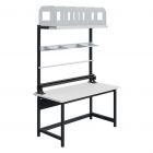 Verstelbare werkbank met rail Sofame laminaat 30mm 1500x750x770-1050 mm 300kg Antraciet