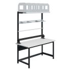 Verstelbare werkbank met rail Sofame laminaat 30mm 1500x750x770-1050 mm 300kg Antraciet