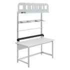 Verstelbare werkbank met rail Sofame laminaat 30mm 1500x750x770-1050 mm 300kg Grijs
