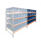 Bakkenkast AR 2000x2250x1200 mm (hxbxd) 4 niveaus met 40 distributiebakken aanbouwsectie