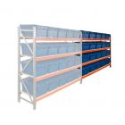 Bakkenkast AR 2000x2250x600 mm (hxbxd) 4 niveaus met 20 distributiebakken aanbouwsectie