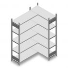 Hoekstelling Heavy Duty 2000x1000/1400x400 mm (hxbxd) 5 niveaus 150 kg