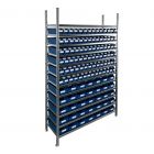 Bakkenkast 2.000x1.150x400mm met 119 bakken / 476 posities Blauw