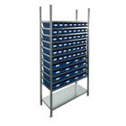 Bakkenkast 2.000x1.000x400mm met 64 bakken / 256 posities Blauw