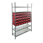 Bakkenkast 2.000x1.300x400mm met 56 bakken / 224 posities Rood